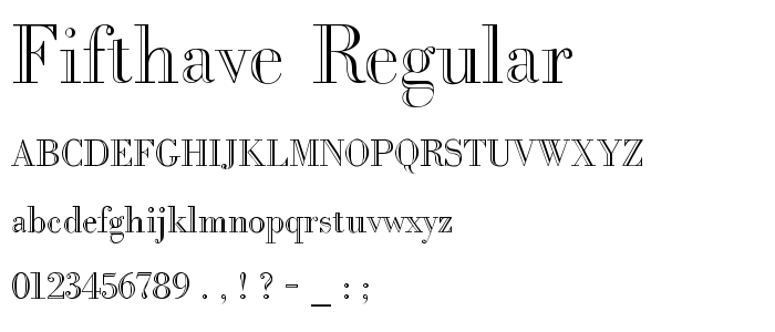 FifthAve Regular font